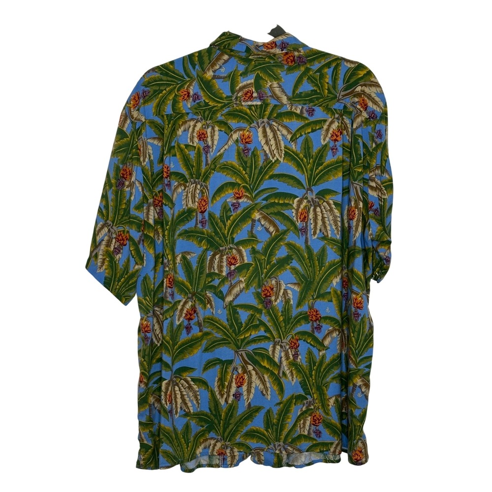 Vintage Reyn Spooner Rayon Hawaiian Shirt Size XL Blue‎ Palm Trees Beach Travel - Picture 2 of 7